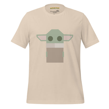 Ghost product image of Moxie•Pop's unisex graphic tee with a stylized geometric Grogu design in soft cream