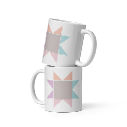 PASTEL QUILT BLOCK MUG